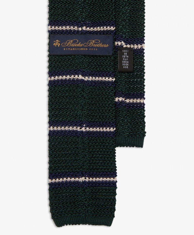 Green Brooks Brothers Striped Knitted Men Ties | HYX-854679