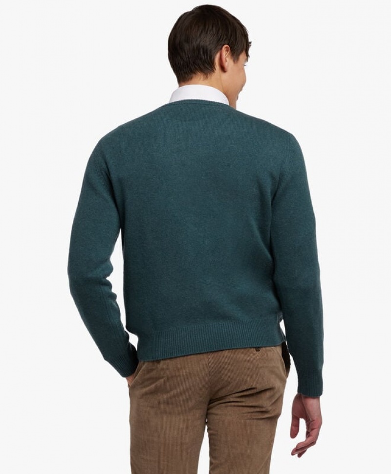 Green Brooks Brothers Wool and Cashmere Crew-Neck Men Sweaters | GWI-192806