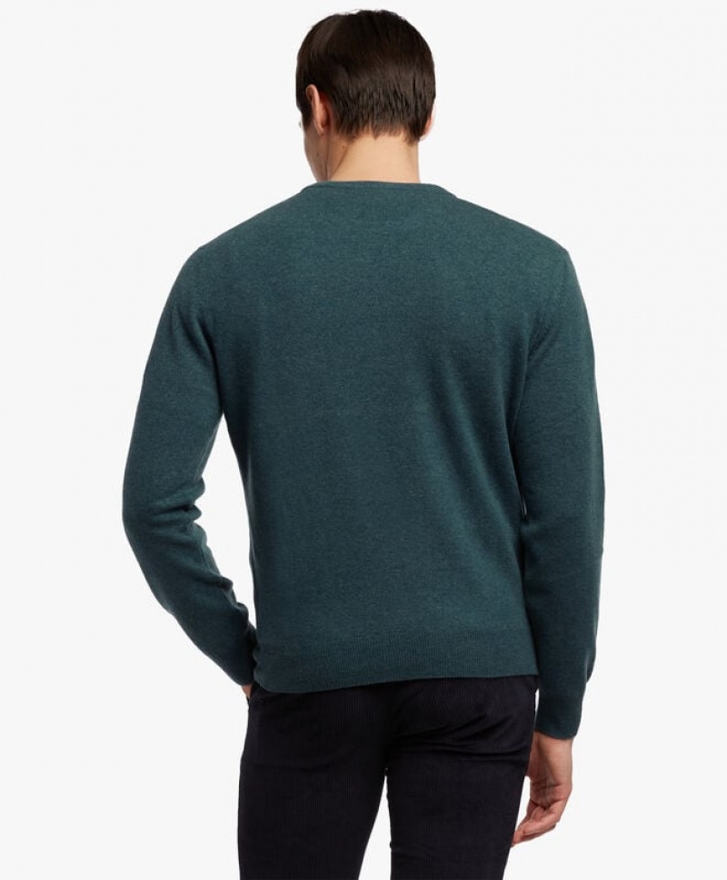 Green Brooks Brothers Wool and Cashmere Crew-Neck Men Sweaters | DPQ-659480