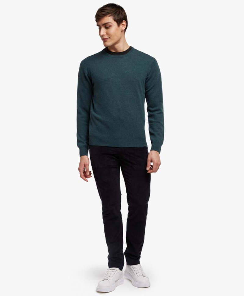 Green Brooks Brothers Wool and Cashmere Crew-Neck Men Sweaters | DPQ-659480