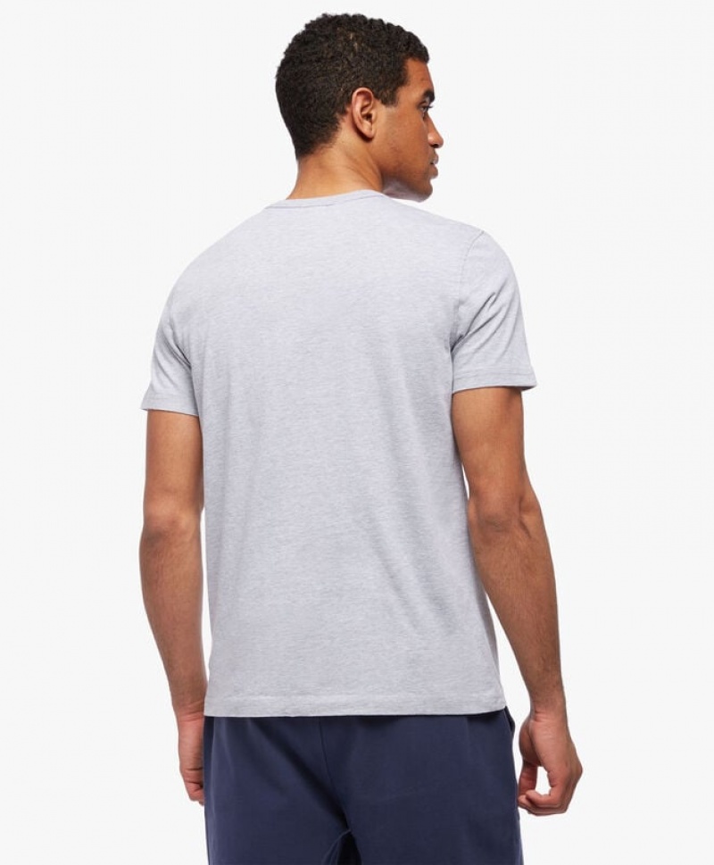 Grey Brooks Brothers Cotton Henry Print Men T-shirts | NPC-014253