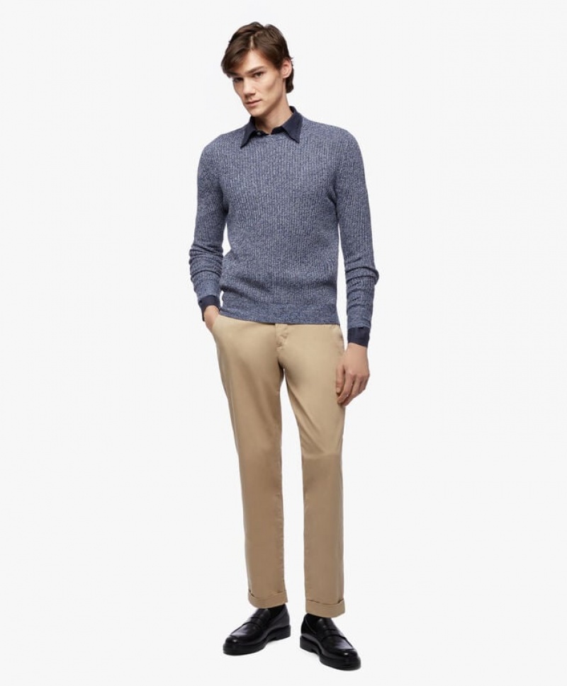 Grey Brooks Brothers Cotton and Cashmere Men Sweaters | DTO-329718