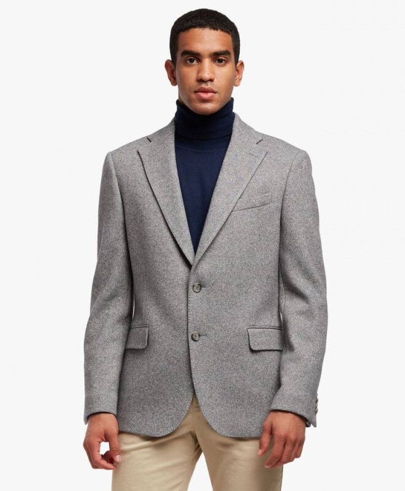 Grey Brooks Brothers Cotton and Wool-Blend Sport Men Blazers | PKR-653724