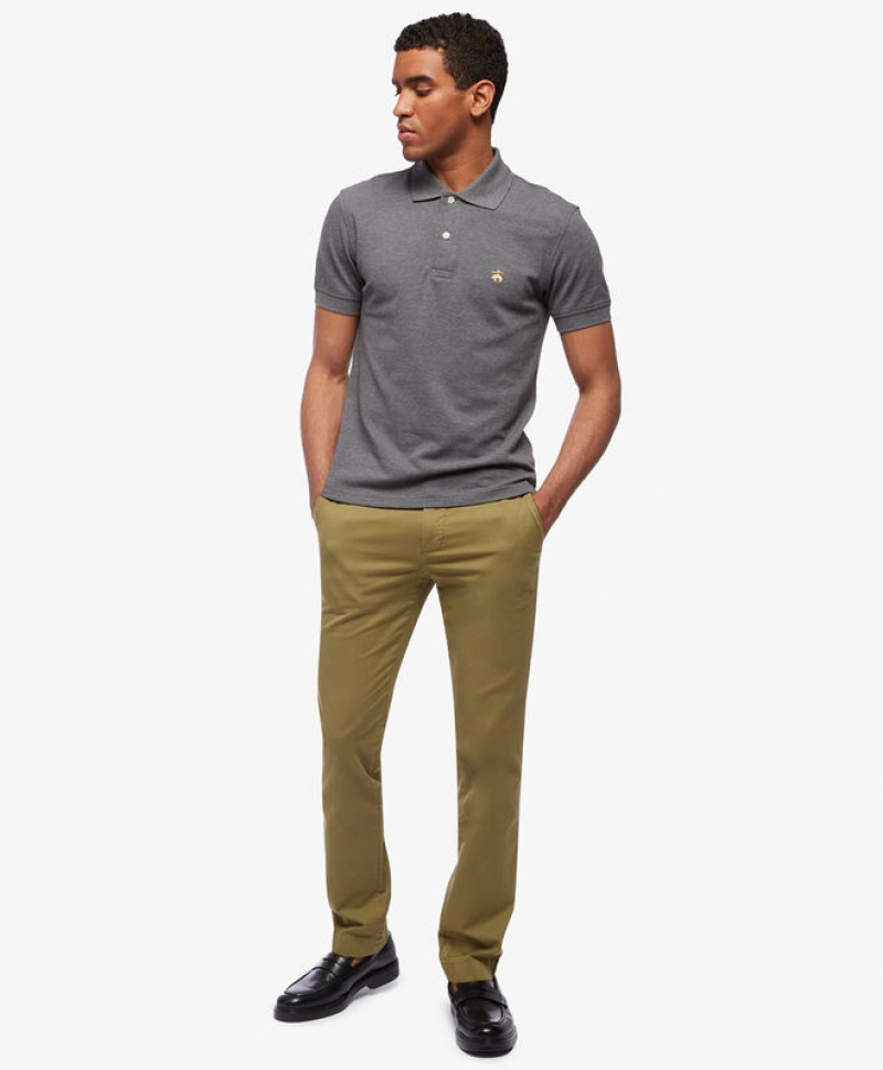 Grey Brooks Brothers Golden Fleece Slim Fit Stretch Supima Men Polo | SCU-627194