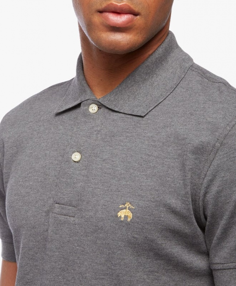 Grey Brooks Brothers Golden Fleece Slim Fit Stretch Supima Men Polo | SCU-627194