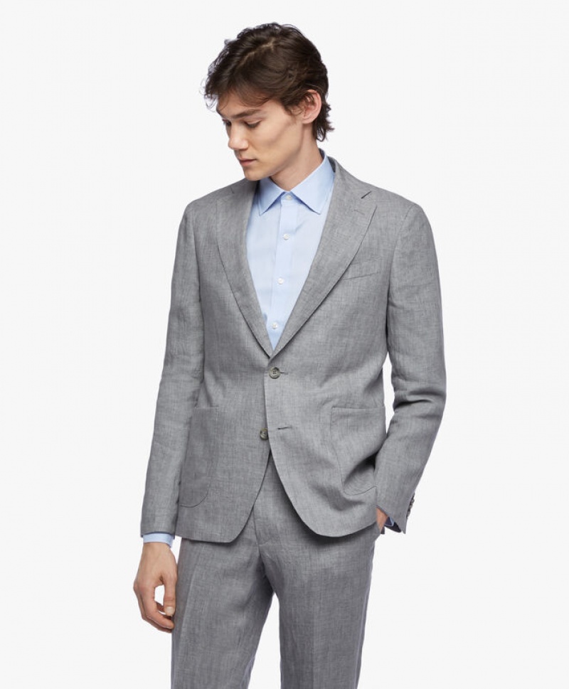 Grey Brooks Brothers Linen Men Suits | SIA-068925