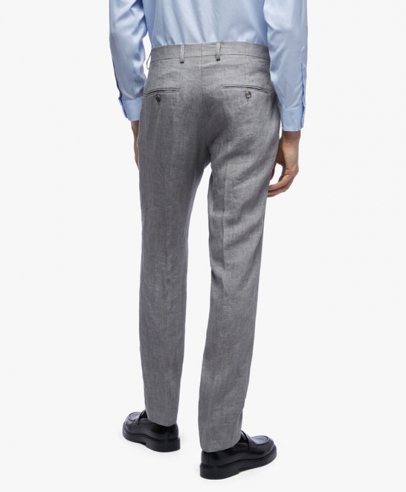 Grey Brooks Brothers Linen Men Suits | SIA-068925