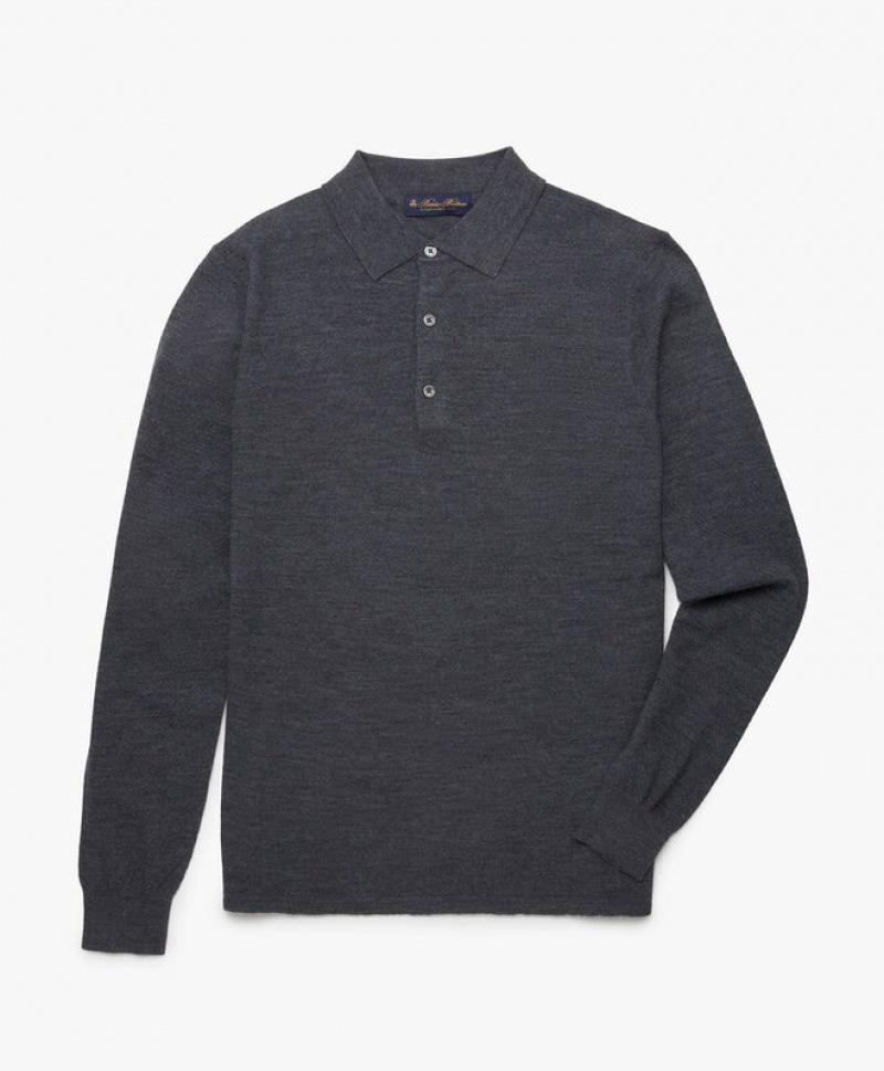 Grey Brooks Brothers Merino Wool Men Sweaters | XYF-146072