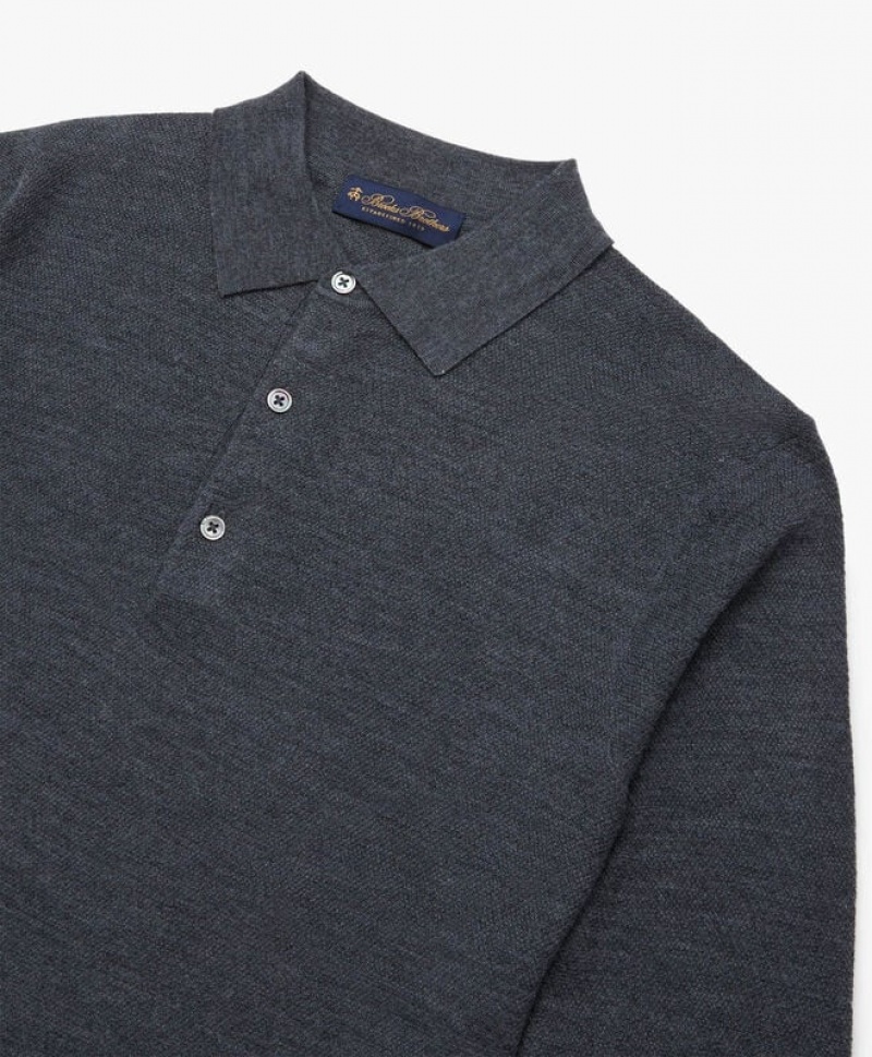 Grey Brooks Brothers Merino Wool Men Sweaters | XYF-146072