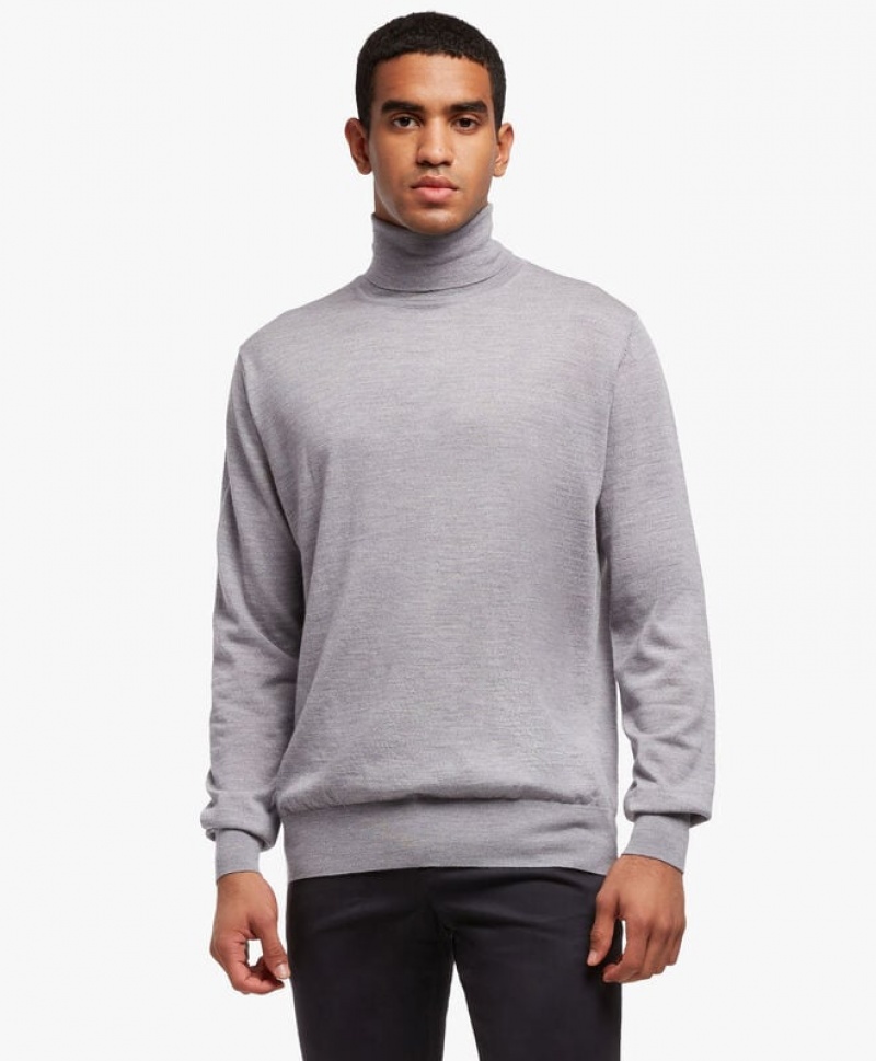 Grey Brooks Brothers Merino Wool Turtle Neck Men Sweaters | ZTU-762483