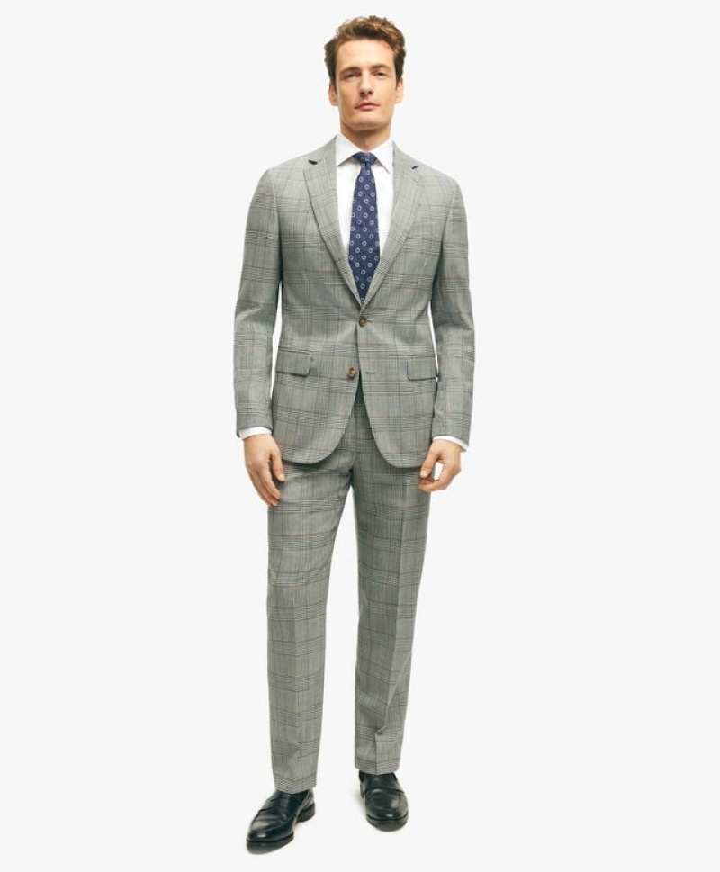 Grey Brooks Brothers Regent Fit Wool Check Men Suits | OWQ-590124