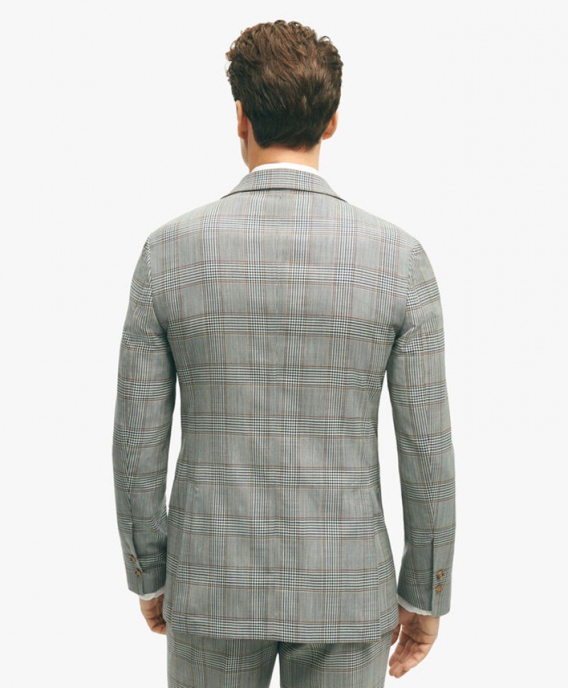 Grey Brooks Brothers Regent Fit Wool Check Men Suits | OWQ-590124