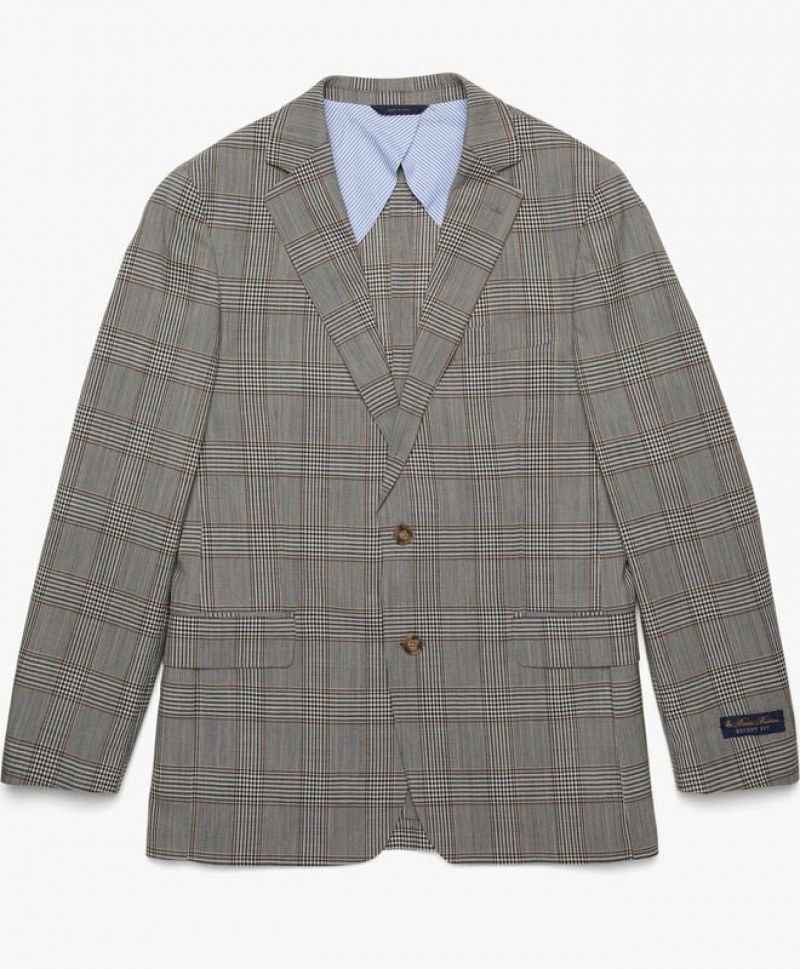 Grey Brooks Brothers Regent Fit Wool Check Men Suits | OWQ-590124