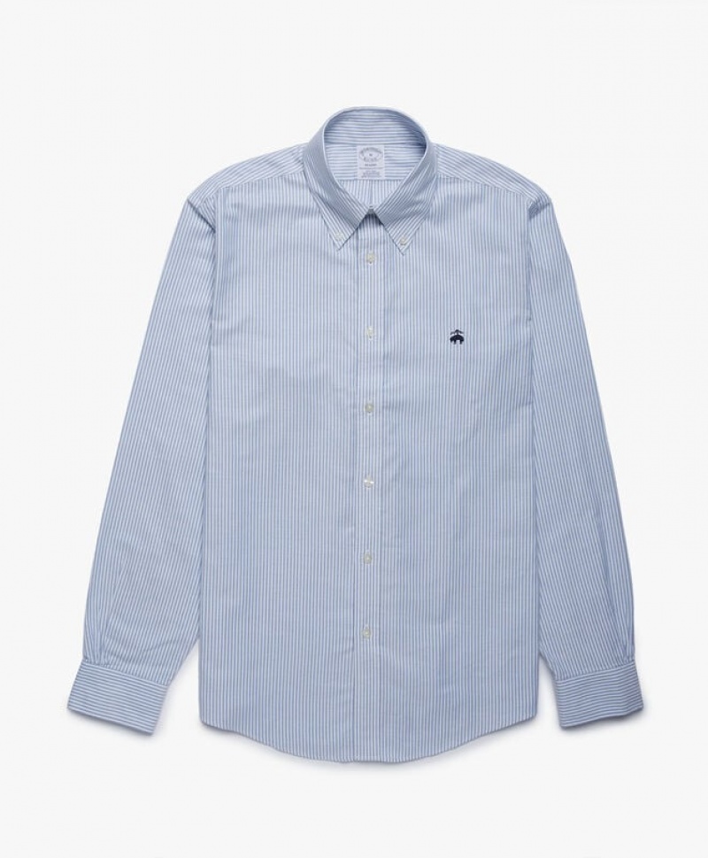 Grey Brooks Brothers Regent Regular-fit Non-iron, Oxford Stretch, Button-Down Collar Men Shirts | GJP-082471