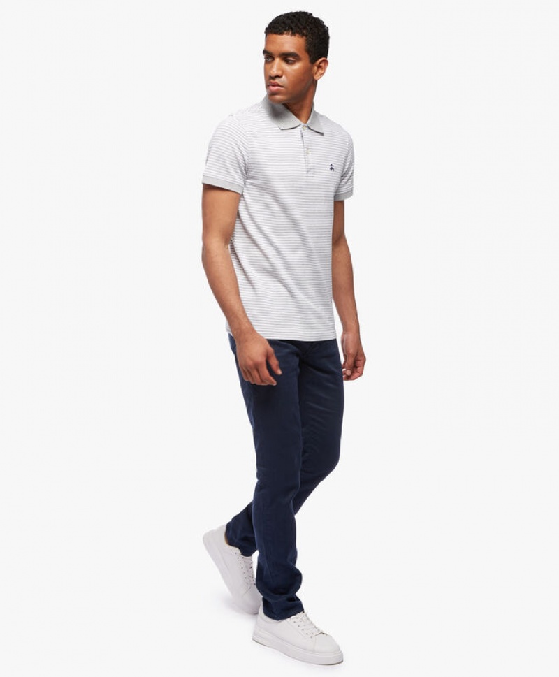 Grey Brooks Brothers Short Sleeves Supima Cotton Men Polo | PYQ-617832