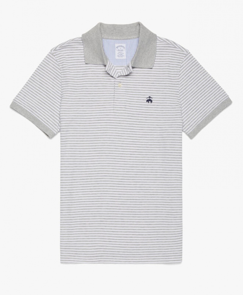 Grey Brooks Brothers Short Sleeves Supima Cotton Men Polo | PYQ-617832