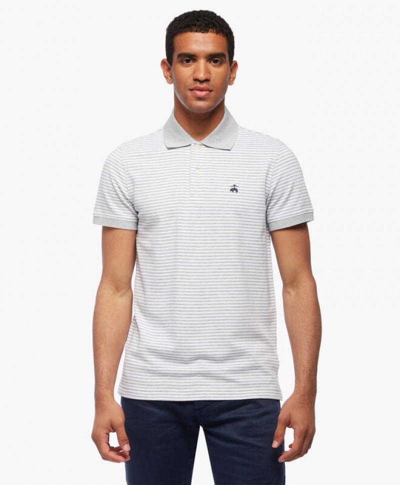 Grey Brooks Brothers Short Sleeves Supima Cotton Men Polo | PYQ-617832