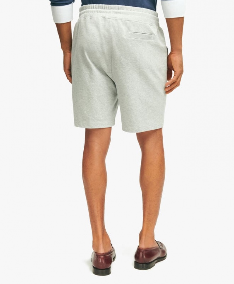 Grey Brooks Brothers Stretch Sueded Cotton Jersey Sweats Men Shorts | KAU-327085