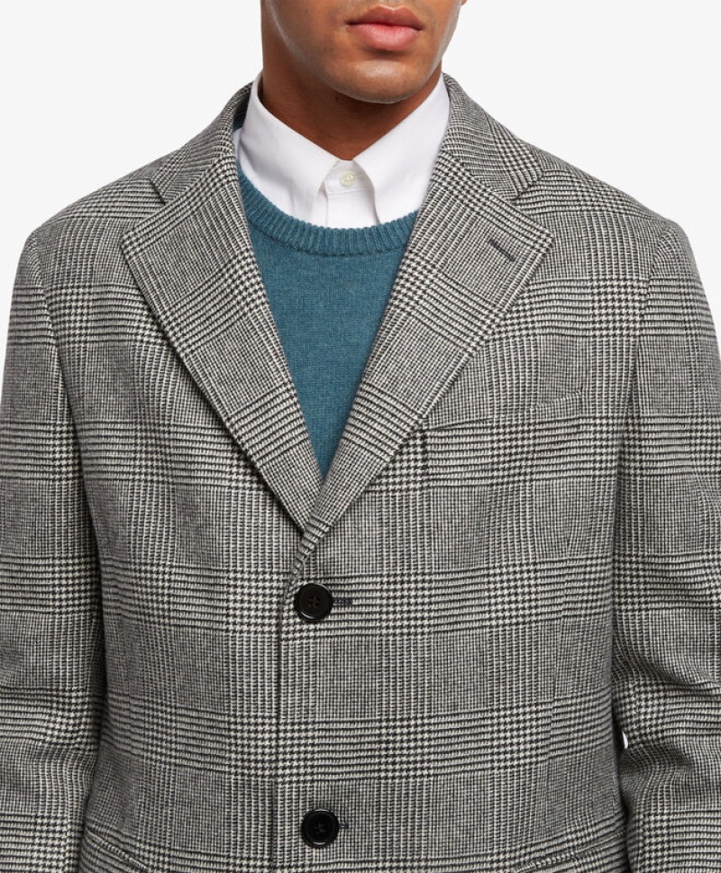 Grey Brooks Brothers Virgin Wool Men Coats | RSZ-483270