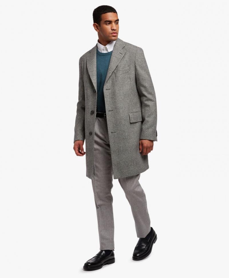 Grey Brooks Brothers Virgin Wool Men Coats | RSZ-483270