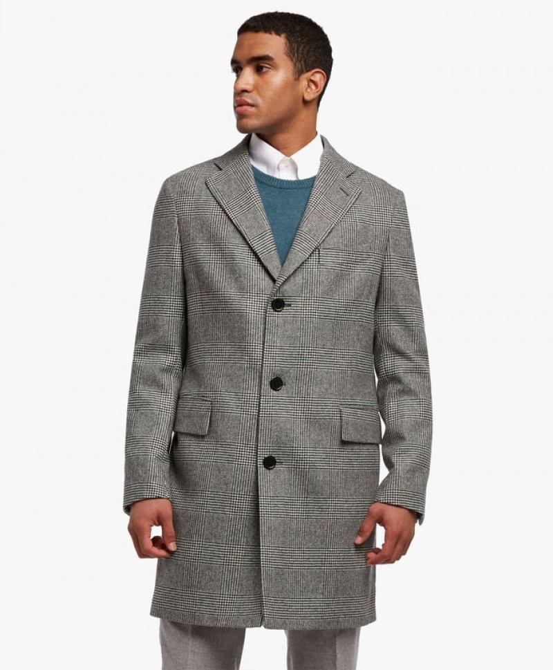 Grey Brooks Brothers Virgin Wool Men Coats | RSZ-483270