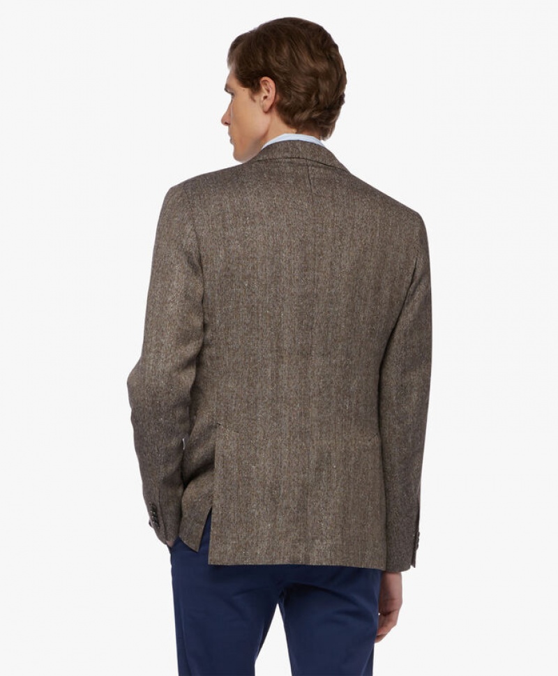 Grey Brooks Brothers Wool-Blend Men Blazers | MAP-608143