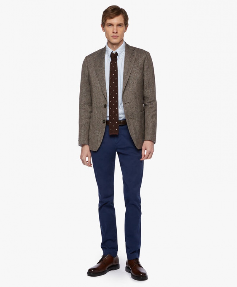 Grey Brooks Brothers Wool-Blend Men Blazers | MAP-608143