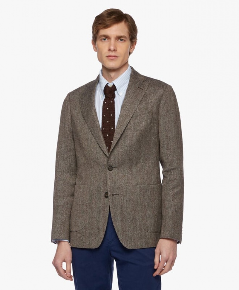 Grey Brooks Brothers Wool-Blend Men Blazers | MAP-608143