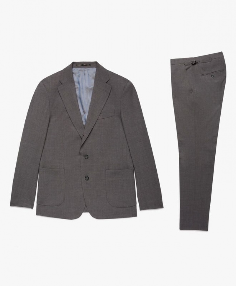 Grey Brooks Brothers Wool-Blend Men Suits | ICL-235874