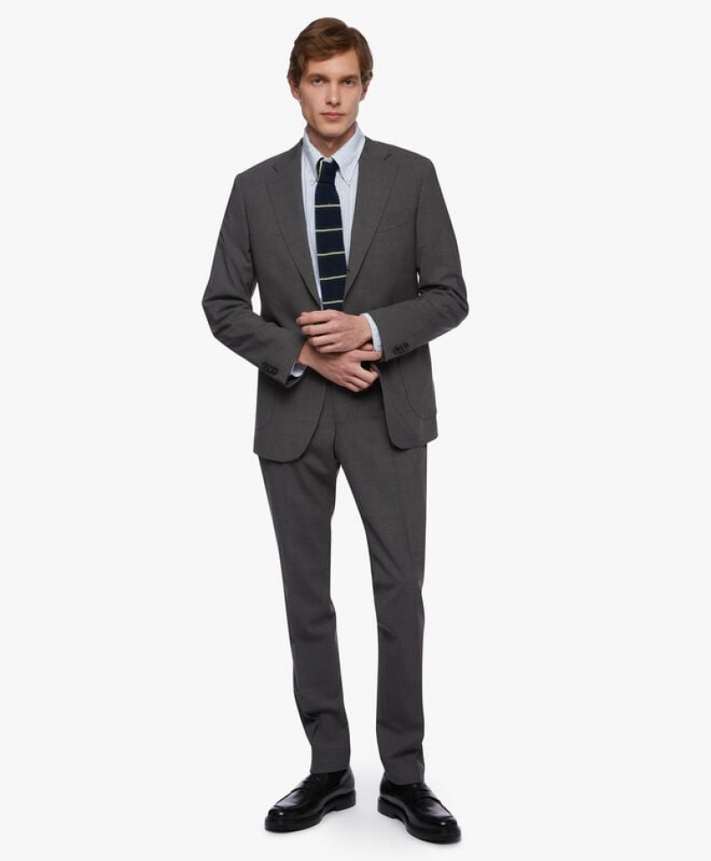 Grey Brooks Brothers Wool-Blend Men Suits | ICL-235874