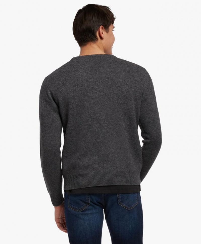 Grey Brooks Brothers Wool and Cashmere Crew-Neck Men Sweaters | PIX-365091