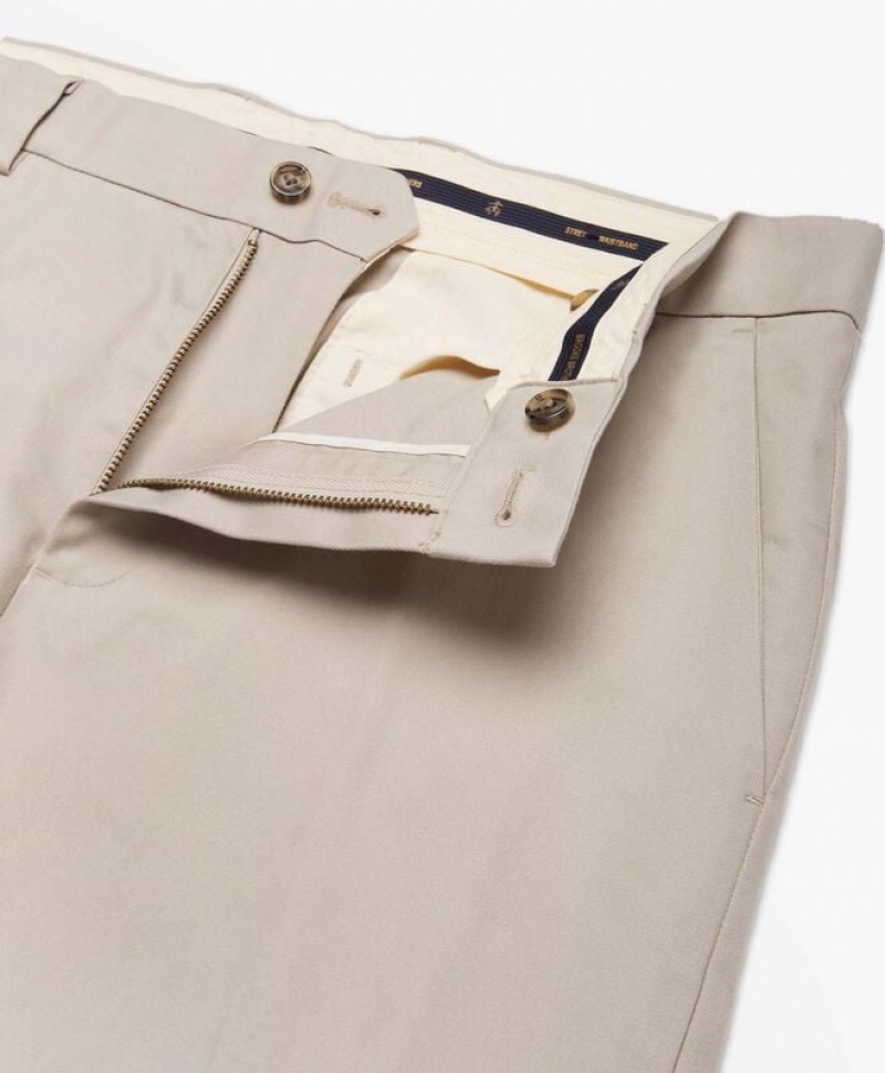 Khaki Brooks Brothers Milano Slim-fit Cotton Stretch Advantage Chinos® Men Casual Pants | OEN-429683