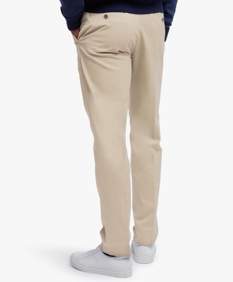 Khaki Brooks Brothers Milano Slim-fit Stretch Advantage Chino Men Casual Pants | HBI-240769