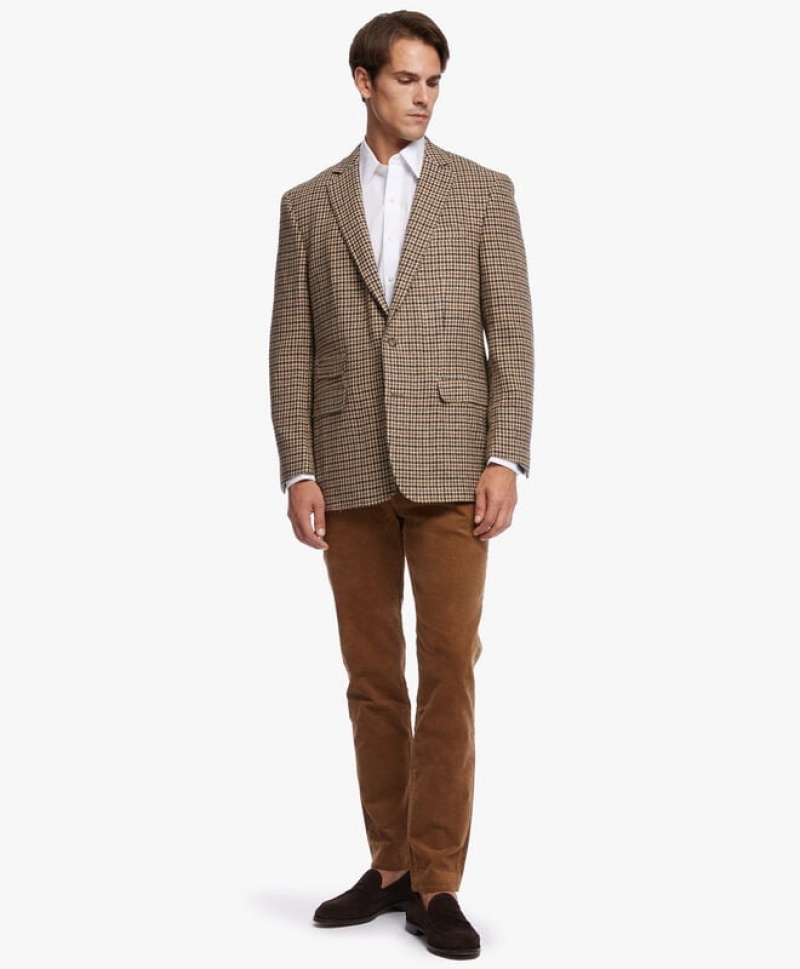 Khaki Brooks Brothers Regent Regular-fit Wool Sport Men Blazers | BKO-735291