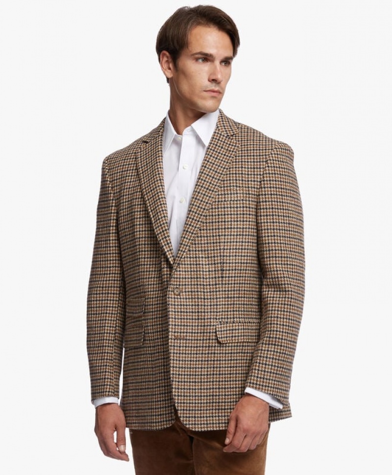 Khaki Brooks Brothers Regent Regular-fit Wool Sport Men Blazers | BKO-735291