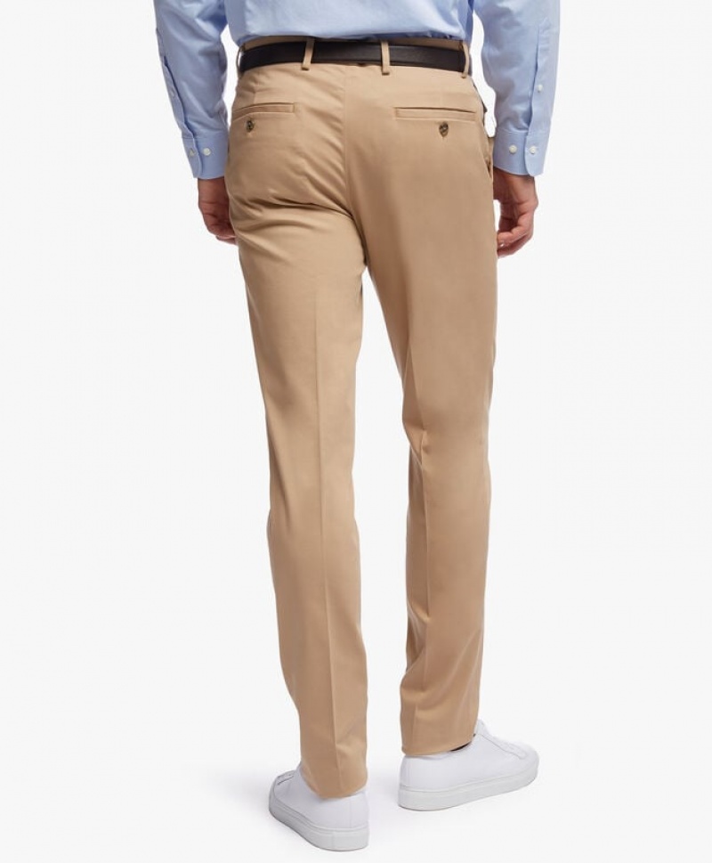 Khaki Brooks Brothers Soho Extra-slim Stretch Advantage Chinos®, Cotton Twill Men Casual Pants | PZN-427189