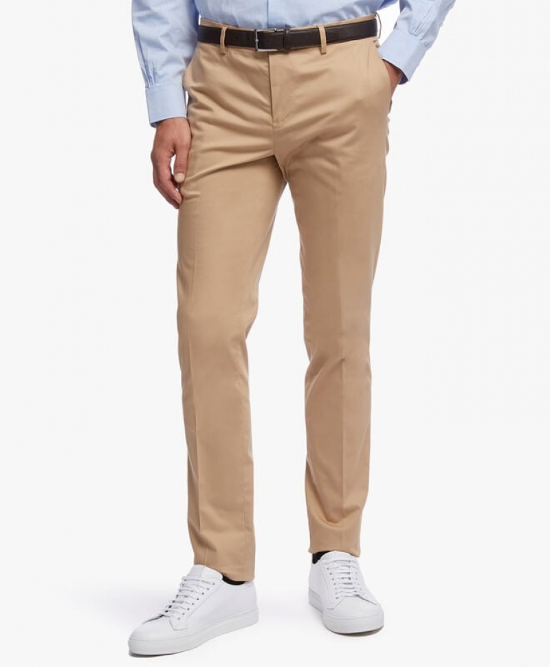 Khaki Brooks Brothers Soho Extra-slim Stretch Advantage Chinos®, Cotton Twill Men Casual Pants | PZN-427189