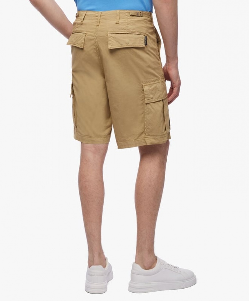 Khaki Brooks Brothers Stretch Cotton Cargos Men Shorts | SEY-918635