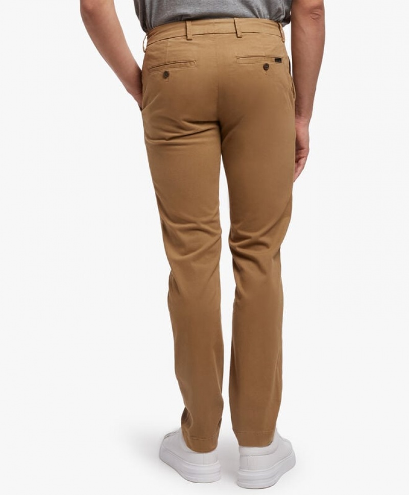 Khaki Brooks Brothers Stretch Cotton Chinos Men Casual Pants | PAX-263158