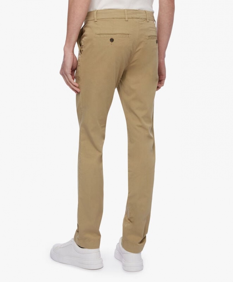 Khaki Brooks Brothers Stretch Cotton Chinos Men Casual Pants | PIS-062483