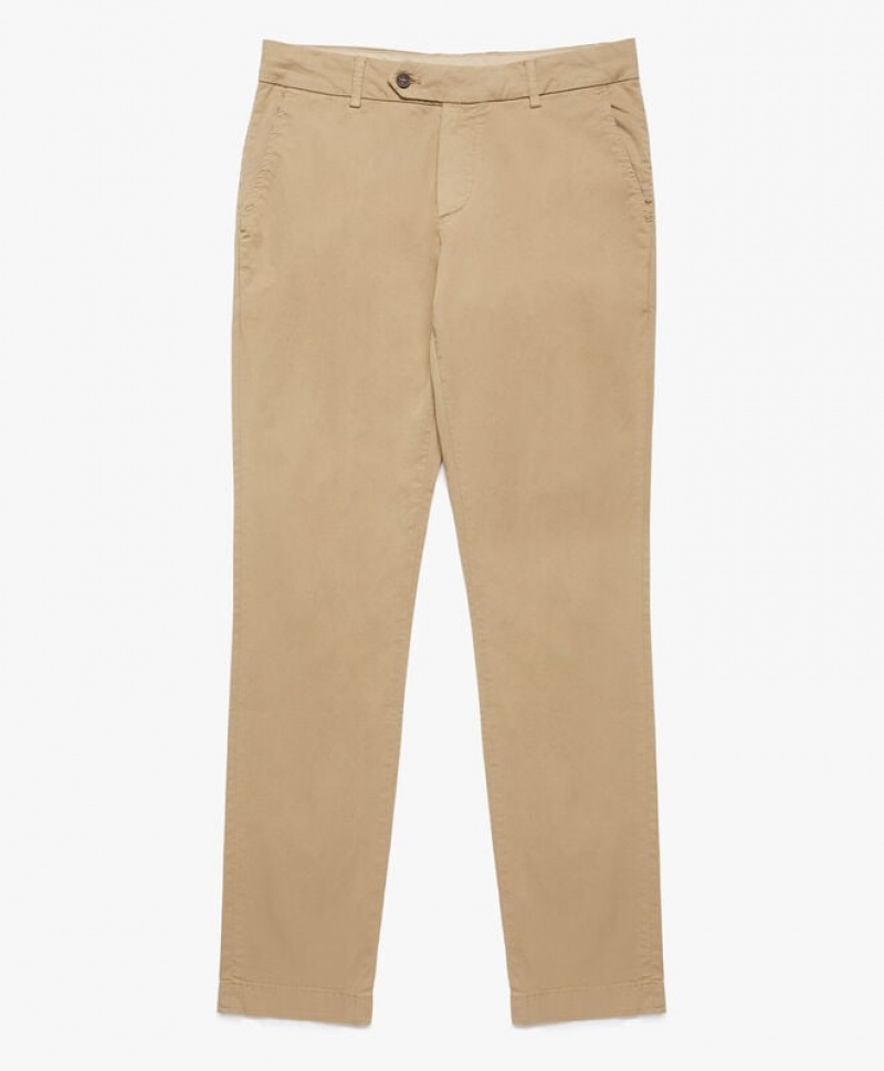 Khaki Brooks Brothers Stretch Cotton Chinos Men Casual Pants | PIS-062483