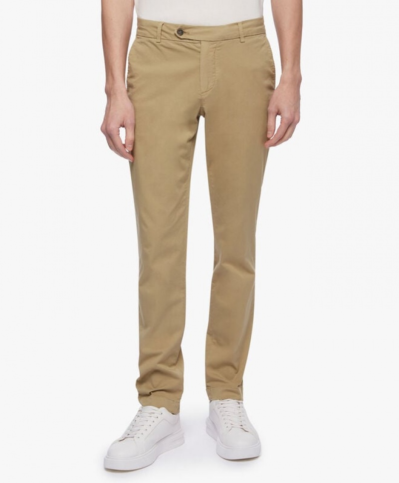 Khaki Brooks Brothers Stretch Cotton Chinos Men Casual Pants | PIS-062483