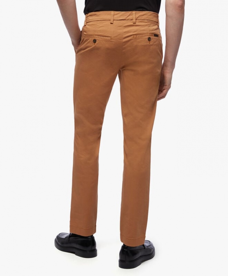 Khaki Brooks Brothers Stretch Cotton Chinos Men Casual Pants | HLJ-284970