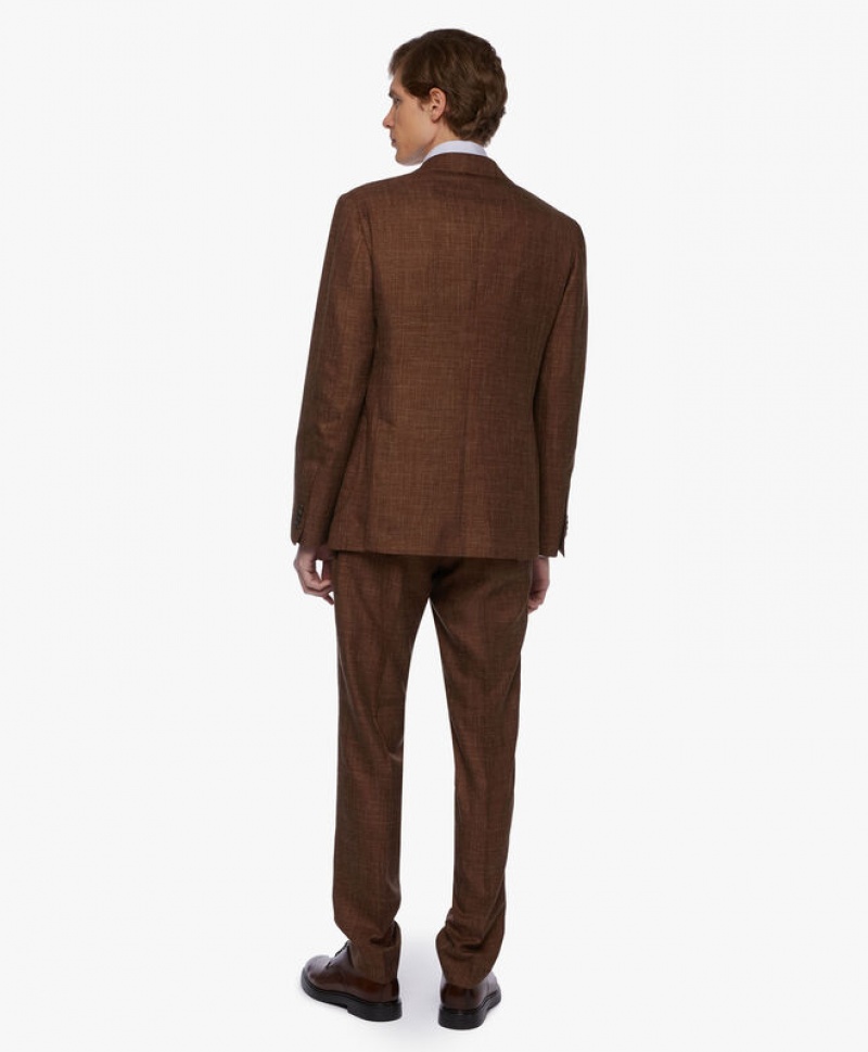 Khaki Brooks Brothers Virgin Wool-Blend Men Suits | GLO-819250