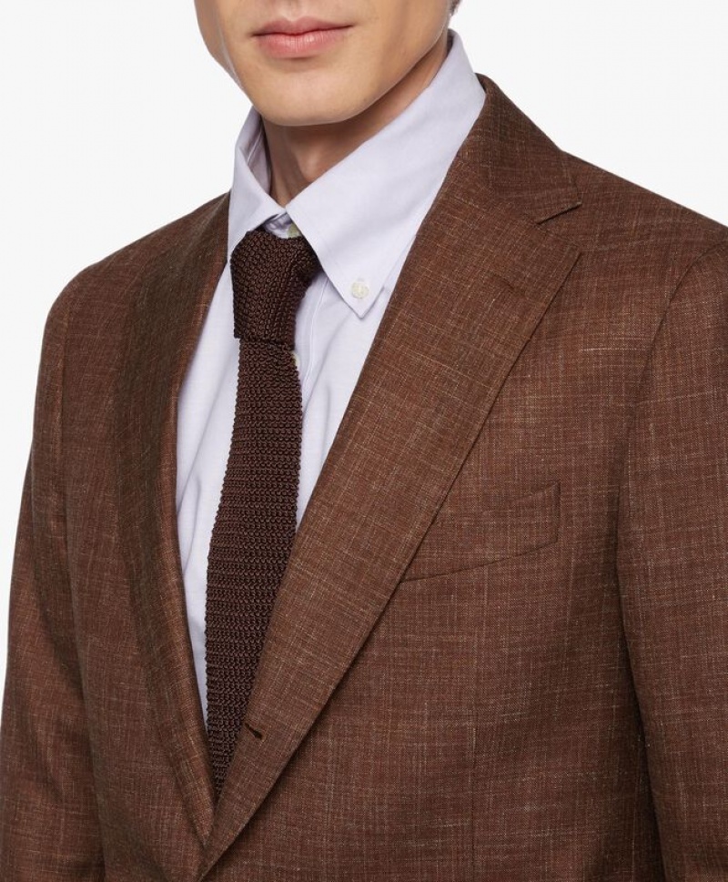 Khaki Brooks Brothers Virgin Wool-Blend Men Suits | GLO-819250