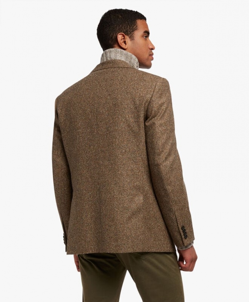 Khaki Brooks Brothers Virgin Wool-Blend Sport Men Blazers | NXT-543698