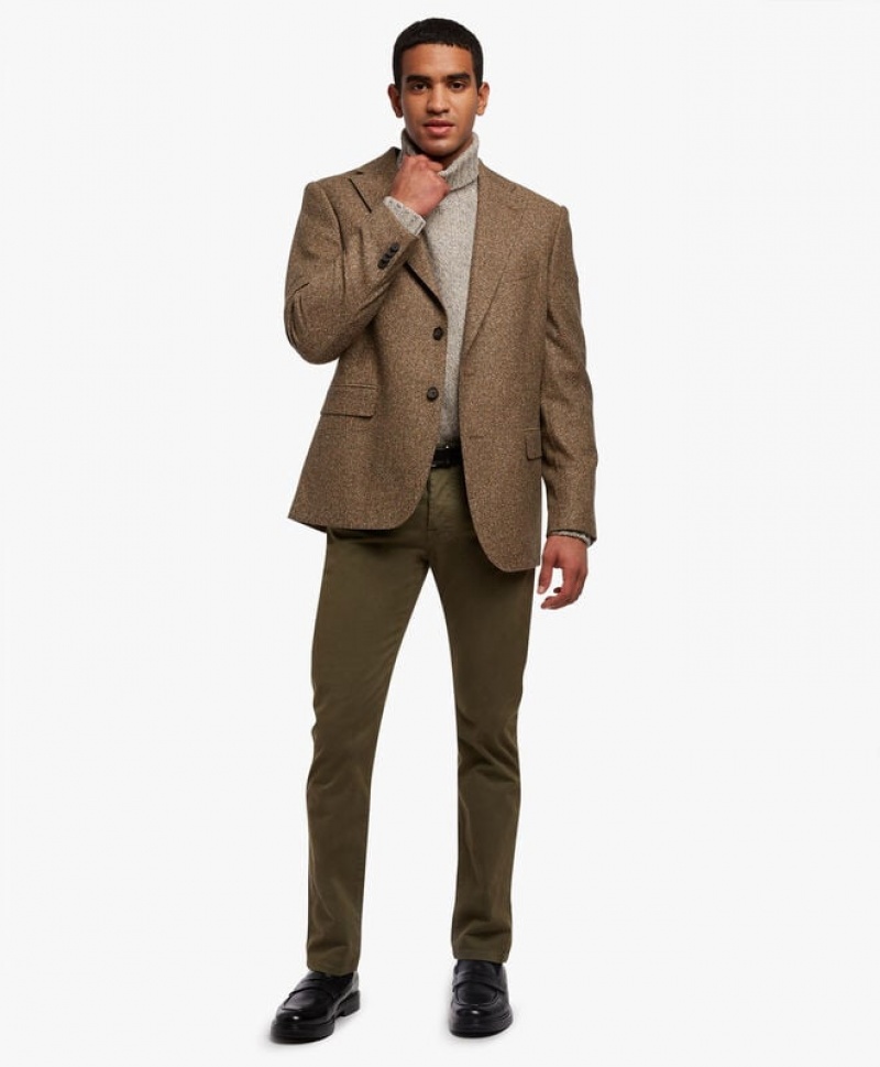 Khaki Brooks Brothers Virgin Wool-Blend Sport Men Blazers | NXT-543698