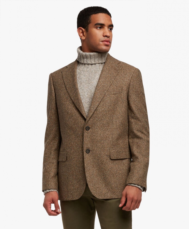 Khaki Brooks Brothers Virgin Wool-Blend Sport Men Blazers | NXT-543698