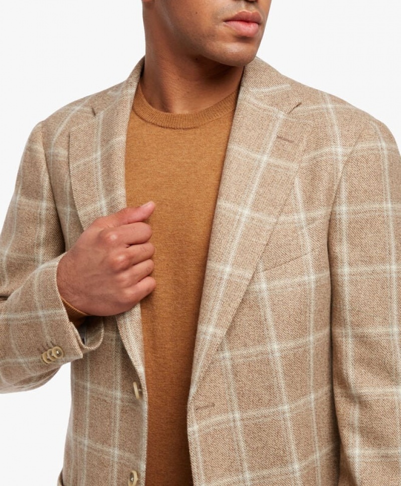 Khaki Brooks Brothers Virgin Wool and Cashmere-Blend Sport Men Blazers | QWU-452918