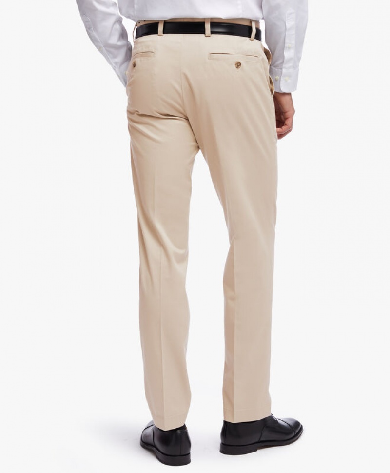 Light Beige Brooks Brothers Milano Slim-fit Advantage Chino Men Casual Pants | ONA-715980